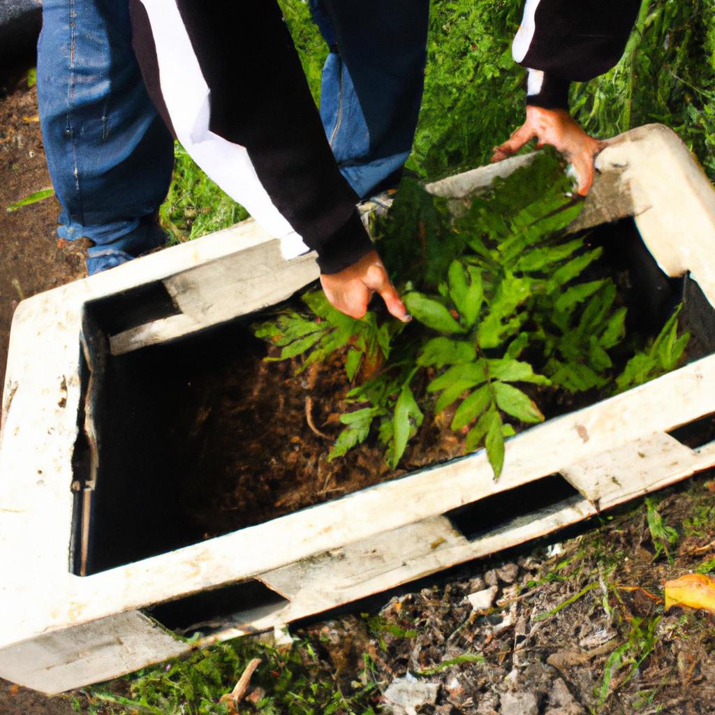 Person planting biodegradable coffins