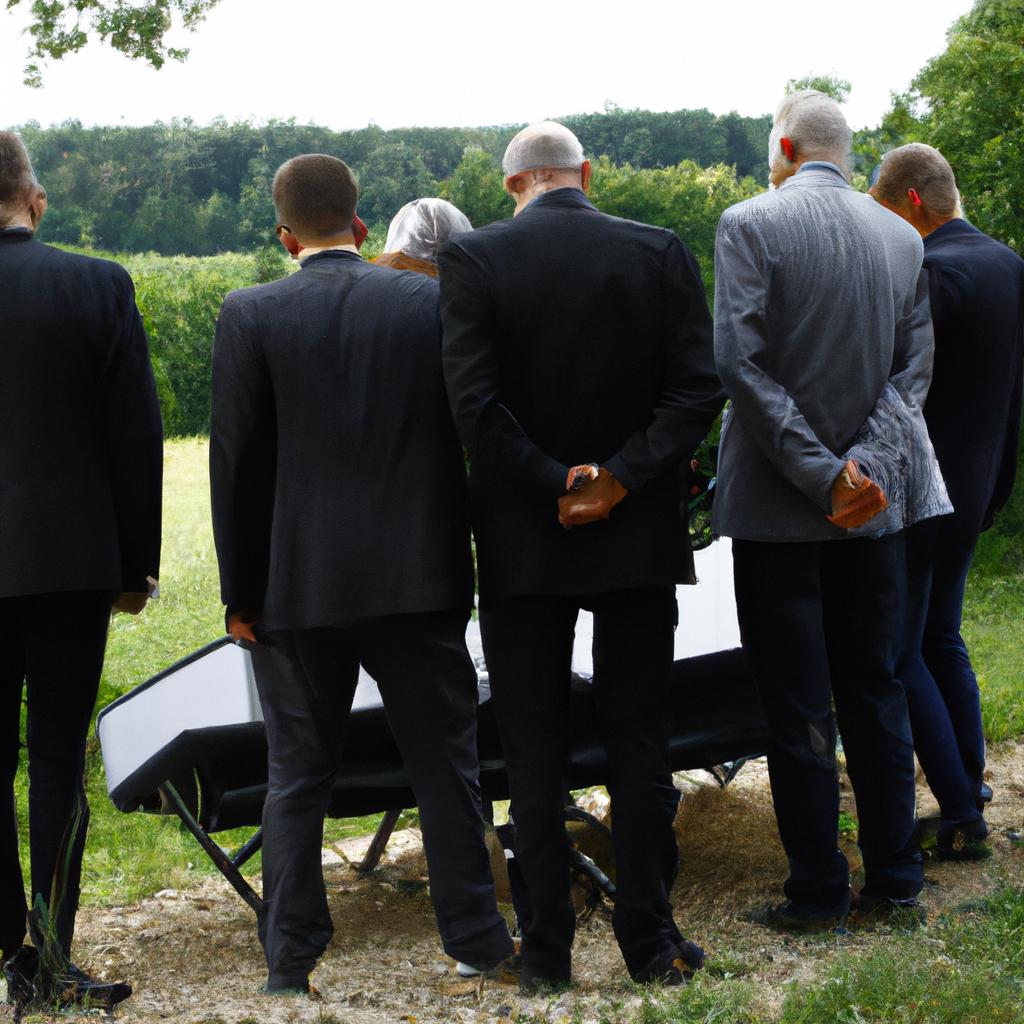 Person performing funeral ceremony outdoors